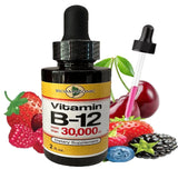 Vitamin B12 Sublingual Liquid Drops 30,000 Natural Energy Booster (2 oz)