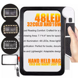 WHAMZ33 W Magnifying Glass with Light - 5x Full Page Magnifier for Reading 48 LED Light