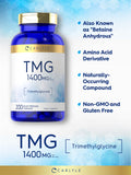 CARLYLE TMG 1400mg | 200 Caplets | Trimethylglycine | Non-GMO Gluten