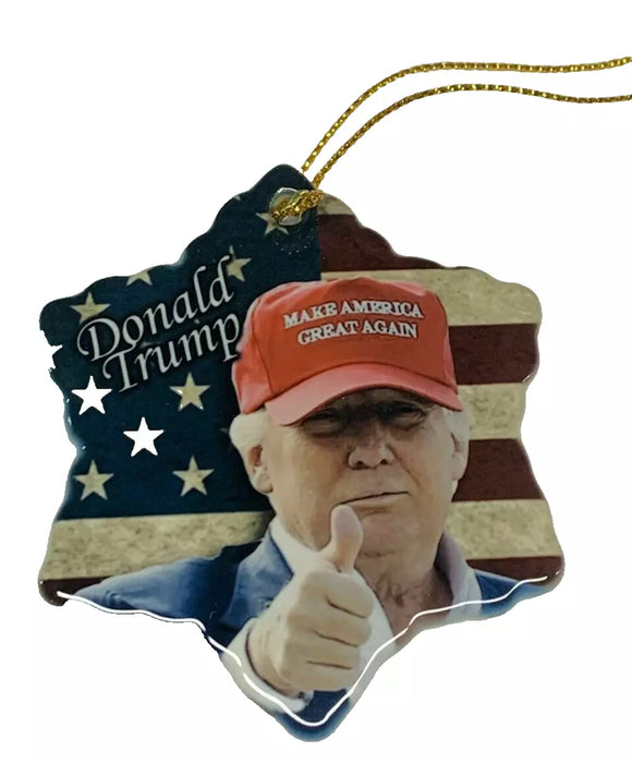 Donald Trump Make America Great Again Porcelain Christmas Ornament New
