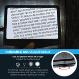 MAGNIPROS [Rechargeable] 5X Large Ultra Bright LED Page Magnifier with 3 Color Light Modes