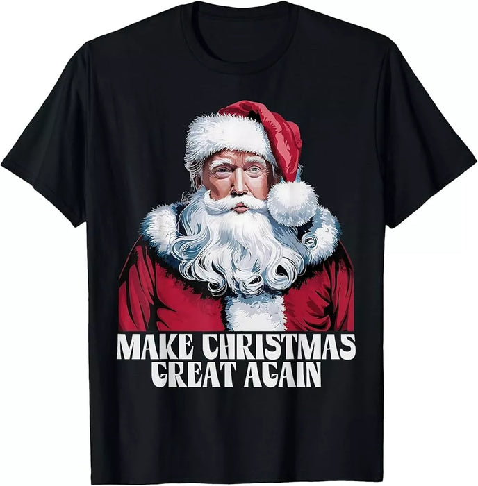 Make Christmas Great Again Funny Santa Trump 2024 Men Xmas T-Shirt