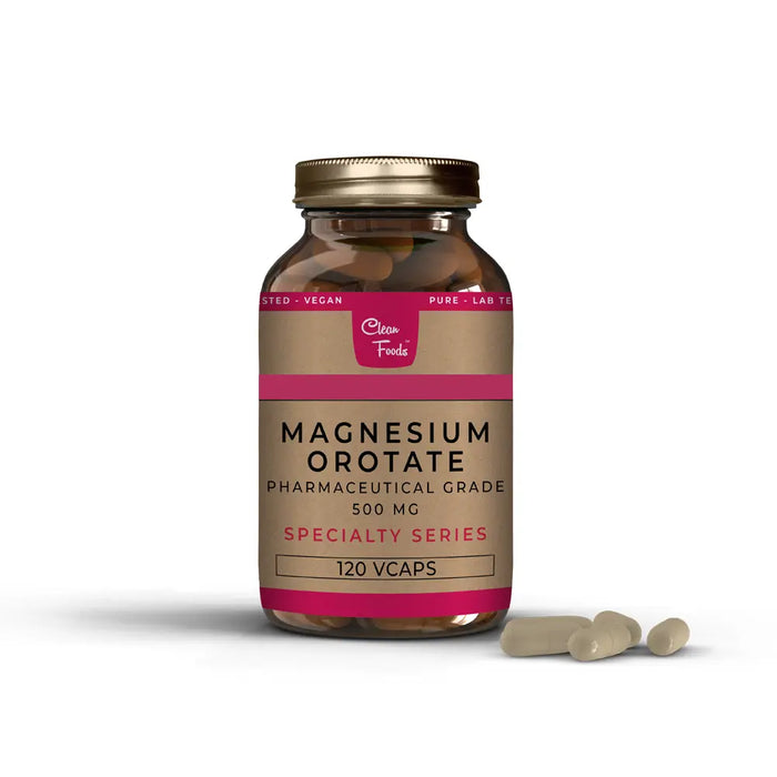CLEAN FOODS Magnesium Orotate 500mg 120 Capsules Vegan-