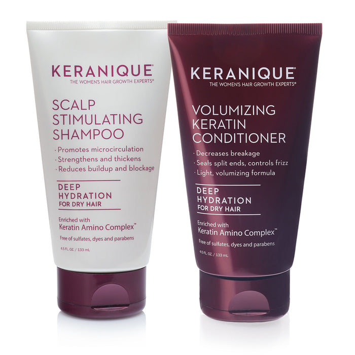 KERANIQUE Deep Hydration Hair Growth Shampoo and Conditioner Set 4.5 Oz Each