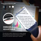 MAGNIPROS 4x Magnifying Glass with Fully Dimmable LEDs for Reading & Low Vision