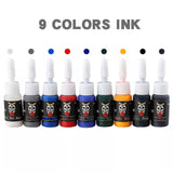 TUFFKING Professional Tattoo Ink Set 9 Colors Set 5ml Tattoo Pigment Permanent Ink Set