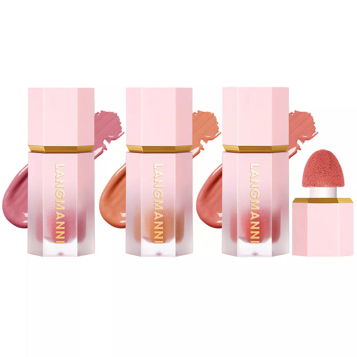 LANGMANNI 3 Colors Makeup Soft Liquid Blush Light Weght Long-lasting Liquid Blush Stick