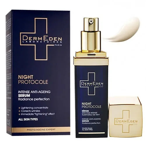 Dermeden Night Serum Retinol Anti Aging Wrinkles Dark Spots Vitamin C Lifting