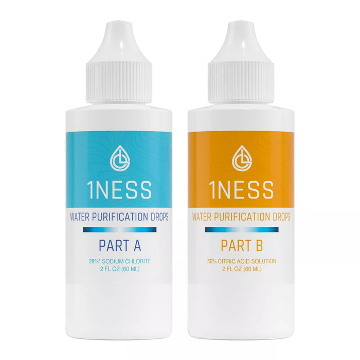 1ness Water Treatment Drops - BPA-Free Plastic Bottles - 2oz Kit (CitricKit)