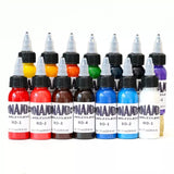 DYNAMIC COLOR CO. Tattoo Ink Set 14 Colors Set Professional Tattoo Ink Art Natural Plant Pigment