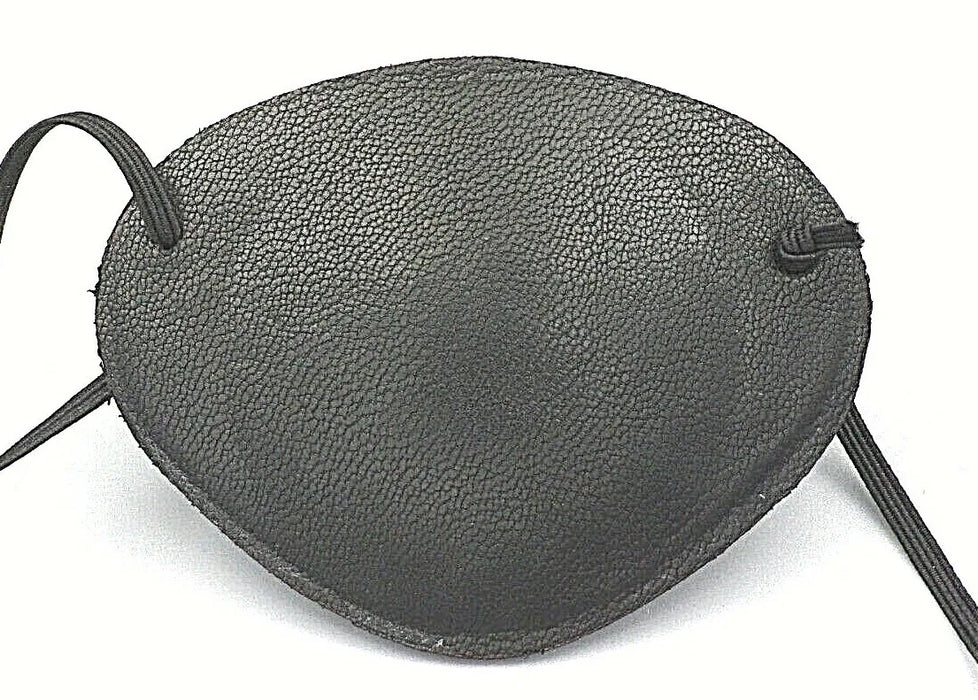 LAMBSKIN Black Leather, Replaceable Elastic, Hand Made --- WORLD'S BEST EYE PATCH