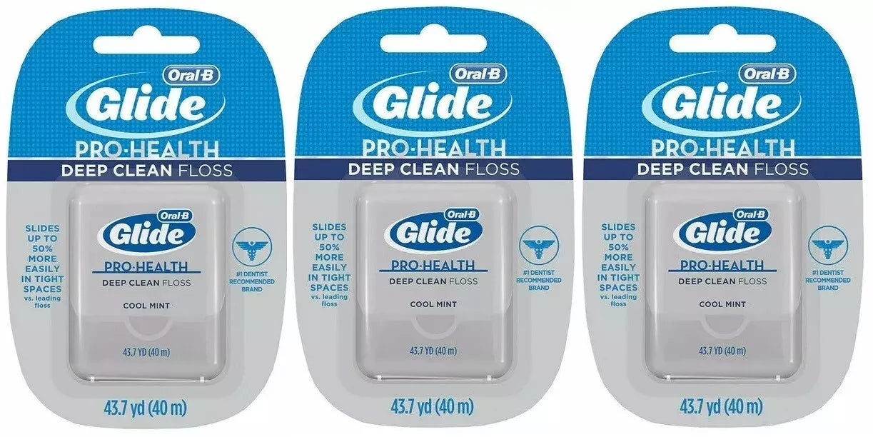 ORAL-B Glide Pro-Health Dental Floss, Deep Clean, Mint, 40m, Pack of 3
