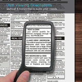 MAGNIPROS 4x Large Handheld Magnifying Glass with Comfort Grip & Shattered Proof Design