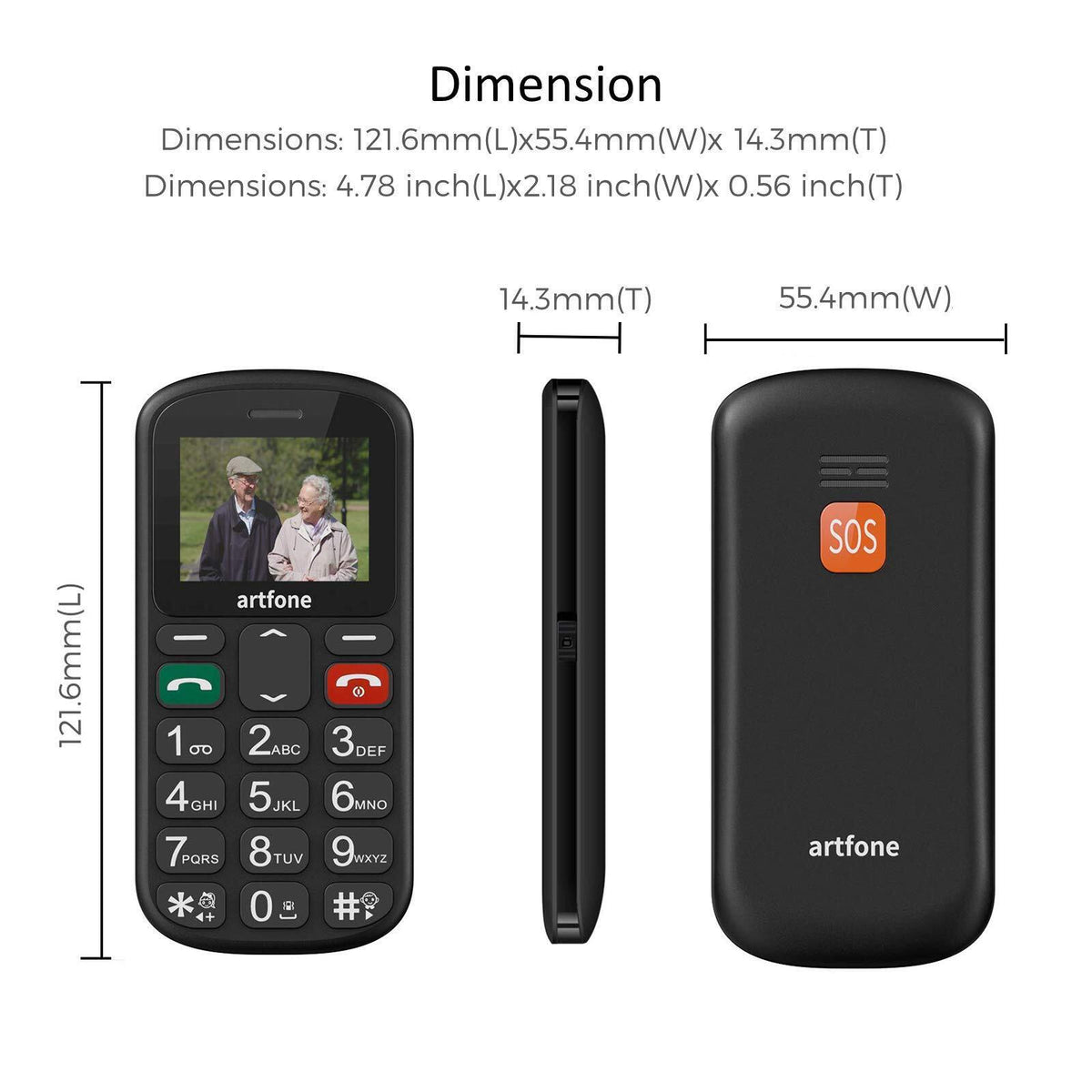 Big Button Mobile Phone for Elderly,Artfone CS181 Upgraded GSM Mobile