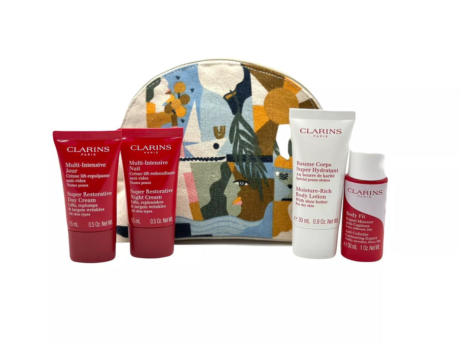 CLARINS Multi-Intensive Super Restorative Day & Night Cream Bag 5-Pc Travel Set