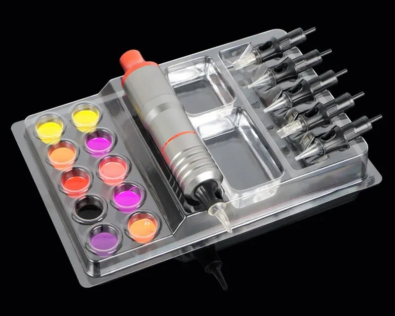 Disposable Workstation 25 Trays Ink Cups Tattoo Pen Cartridge Needles