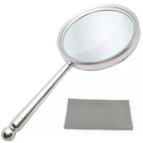 HOPLEX Handheld Magnifying Glasses 5x Reading Magnifier with Shatterproof Metal Hand...