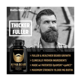 HOLLIS Alpha Beard Growth Vitamins Biotin 10 000mcg Patented OptiMSM Gomct Collagen