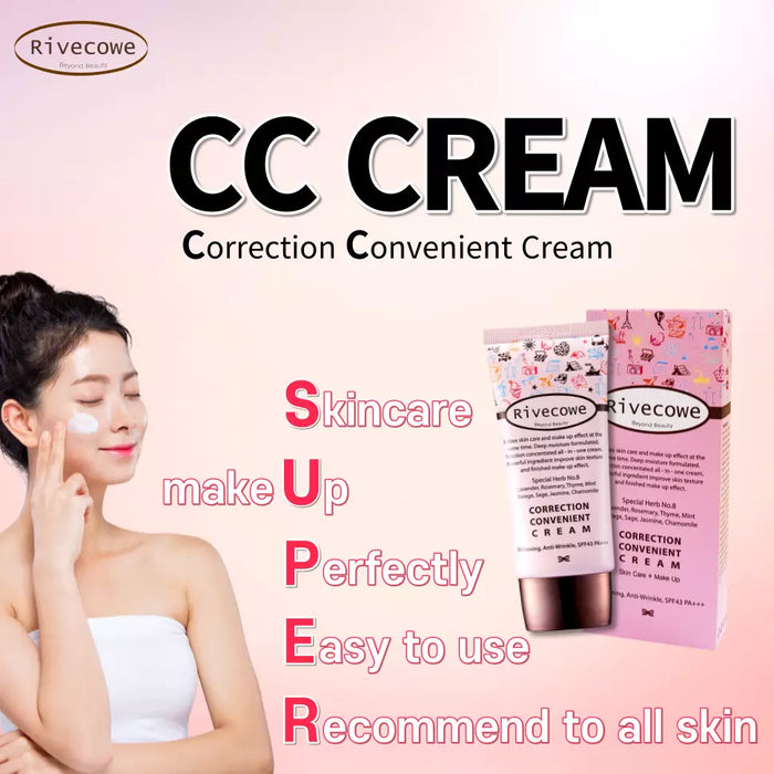 RIVECOWE CC Cream Skincare SPF40 Anti Wrinkle Whitening Skin Tone