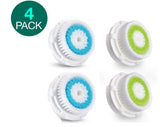 4-Pack: 2 Deep Pore 2 Acne Replacement Facial Brush Heads For Clarisonic Mia 1