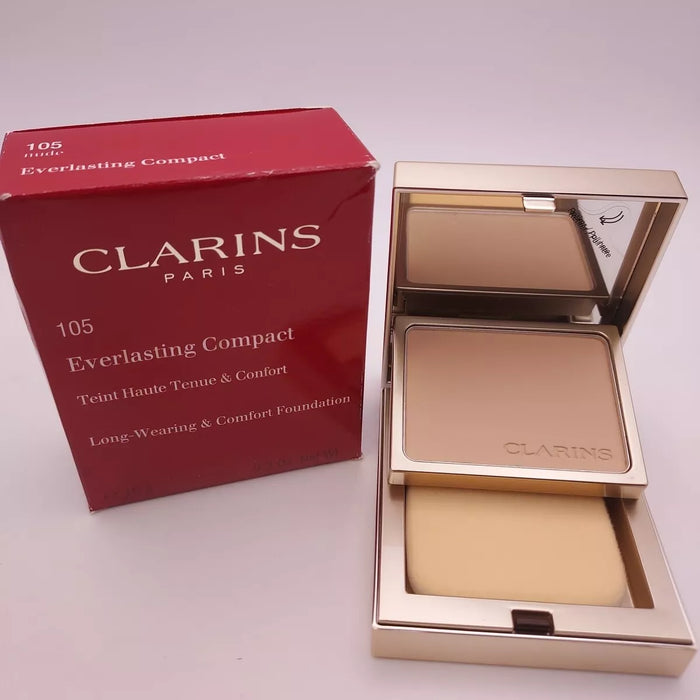 Clarins Everlasting Compact Long-Wearing & Comfort Foundation #105 NUDE - 10 g