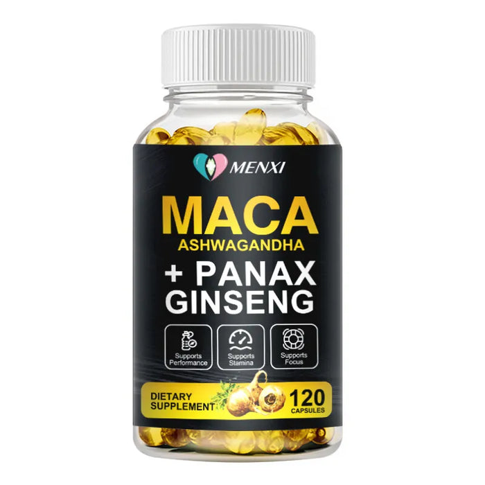 MENXI Organic Maca Root Capsules | 120 Pills | Peruvian Maca Extract for Men & Women