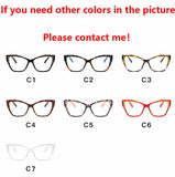 FELRES TR90 Women Cat Eye Anti Blue Light Myopia Nearsighted Glasses Full Frame Glasses