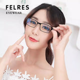 FELRES Small Frame Myopia Nearsighted Glasses For Men Women Anti-Blue Light Glasses New (BLACK)