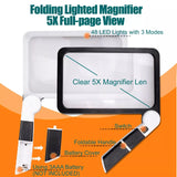 WHAMZ33 W Magnifying Glass with Light - 5x Full Page Magnifier for Reading 48 LED Light