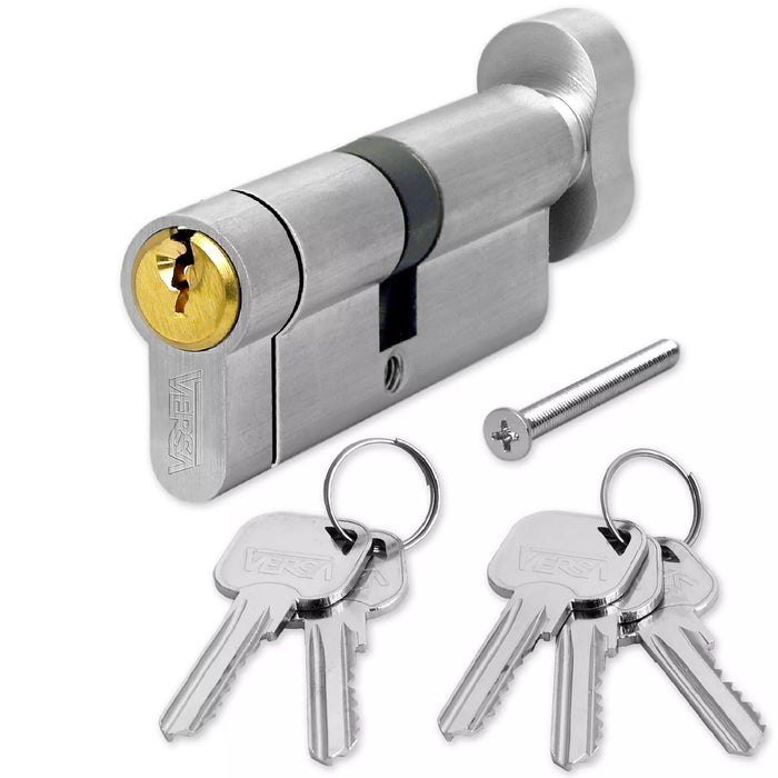 Thumb Turn Cylinder Euro Barrel Door Lock UPVC Anti Pick Anti Snap 5 Keys- Size: 35/35