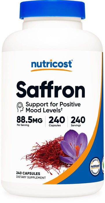 NUTRICOST Saffron Extract 88.5mg, 240 Capsules