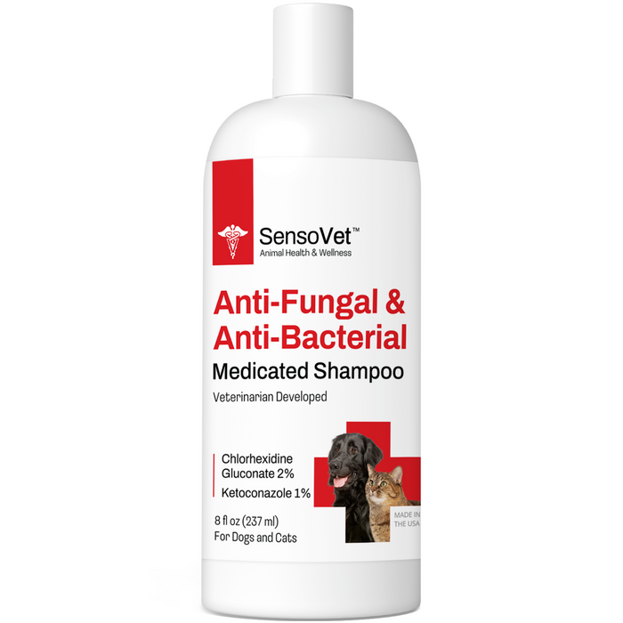 SensoVet Anti-Fungal & Anti-Bacterial Medicated Shampoo for Dogs & Cats 8 oz.