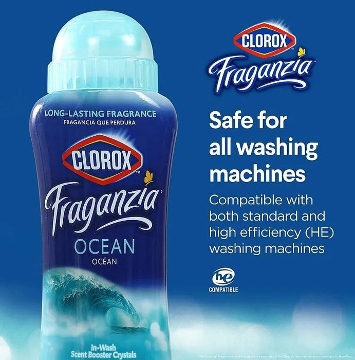 CLOROX Fraganzia In-Wash Scent Booster Crystals in Ocean Scent, 18 Oz Twin Pack