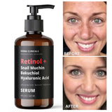 DERMA CLINICALS Retinol + Bakuchiol, Snail Muchin, Hyaluronic Acid, Anti aging Wrinkle SERUM 4oz