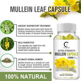 GPGP GreenPeople Mullein Leaf Capsules For Lung Cleansing & Detox Herbal Dietary Supplement 120 Capsules