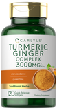 CARLYLE Turmeric Curcumin & Ginger Complex 2250mg Veggie Capsules - 120 Count