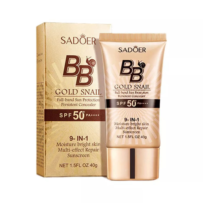 SADOER 9 in 1 Gold Snail BB Cream Sunscreen SPF 50+ Skin Repair Sunscreen'