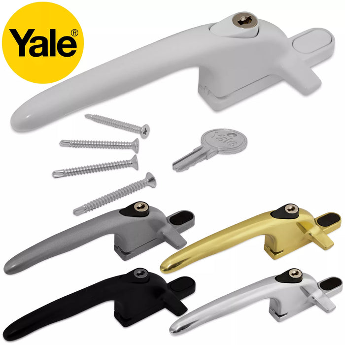 Yale Upvc Cockspur Window Handle Double Glazing Locking Window Catch Replacement - Colour:;White,Backset:21mm,Hand;Right