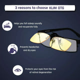 KLIM OTG Blue Light Blocking Clip-on Glasses for Gaming, PC, TV, Mobile Screens