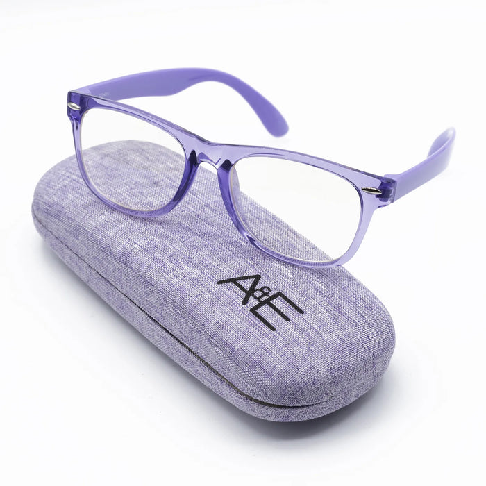 DARCY & ROCCO Blue Light Glasses for Kids, Light Blocking for Computer - Transparent Purple