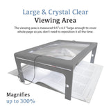 MAGNIPROS 3x Large Full Page Magnifier With 12 LED Lights Provide Evenly Lit Viewing A4