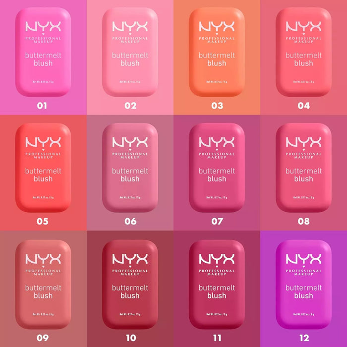 NYX Buttermelt Powder Blush, Fade and Transfer-Resistant Blush, up to 12HR Makeup