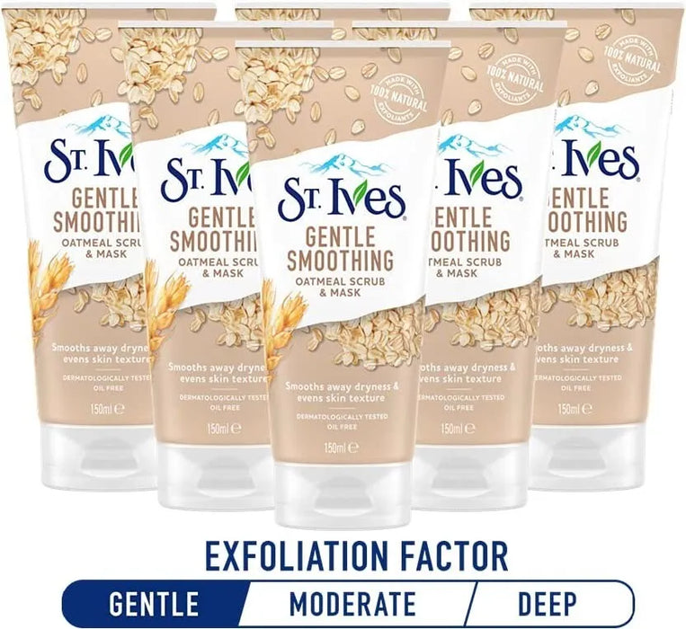 St.Ives Gentle Smooth Scrub & Mask OATMEAL 150ml (Pack Of 6).