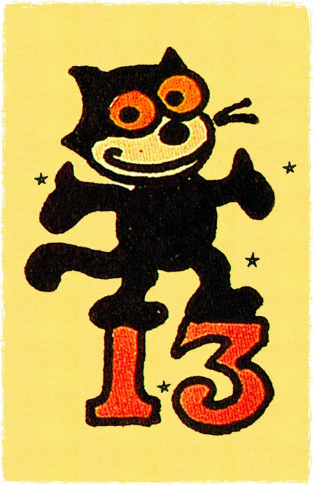 SAILOR JERRY Unlucky 13 Felix Black Cat Sailor Jerry Traditional Style Flash Poster Print