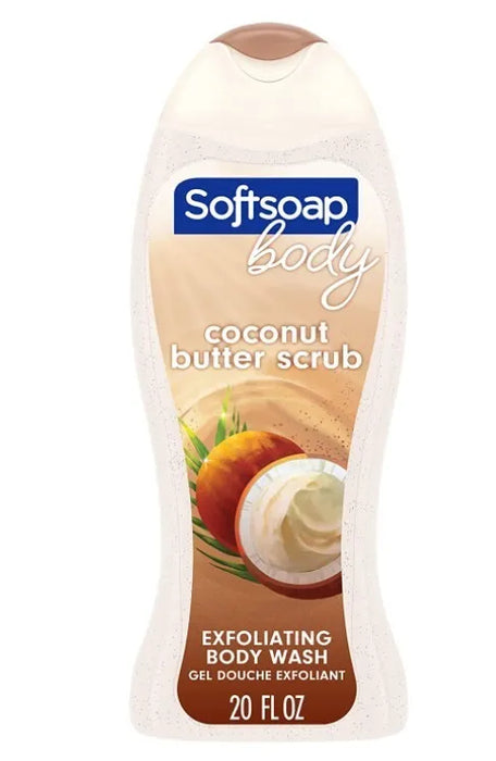 SOFTSOAP Body Wash, Coconut Butter Scrub Body Wash, Exfoliating Body Wash, 20 Oz