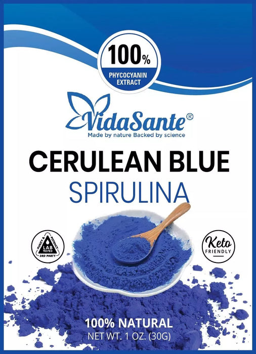 VIDASANTE Blue Spirulina Organic Powder - Non GMO Boost Immune System Odorless