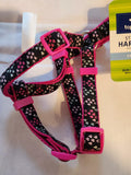 TOP PAW Dog Step-In Harness Small 12-20" girth - Black/Pink/Hearts