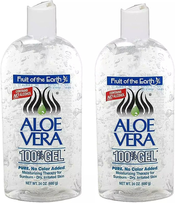 FRUIT OF THE EARTH 2 Pack Fruit Of The Earth Aloe Vera Alcohol Free 100% Gel 24oz