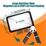 WHAMZ33 W Magnifying Glass with Light - 5x Full Page Magnifier for Reading 48 LED Light