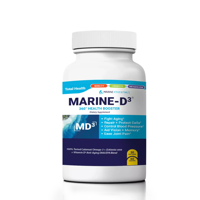 MARINE ESSENTIALS | Marine-D3 | Anti-Aging | Omega-3 | 1 Bottle (60 Capsules)